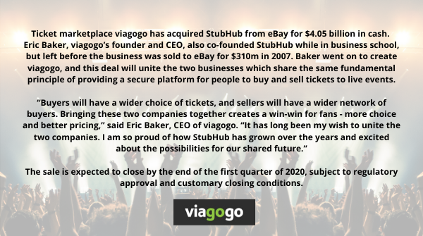 Viagogo’s CEO Eric Baker announcing the deal