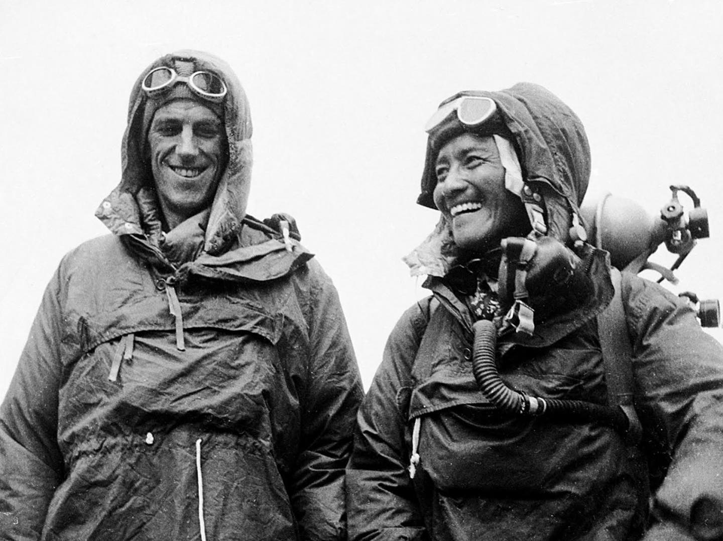 Edmund Hillary and Sherpa Tenzing Norgay on Mount Everest