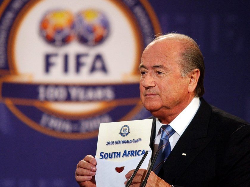Sepp Blatter announcing South Africa as the next FIFA World Cup hosts