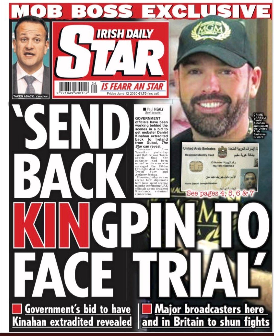 Cover of Irish Daily Star with Kinahan
